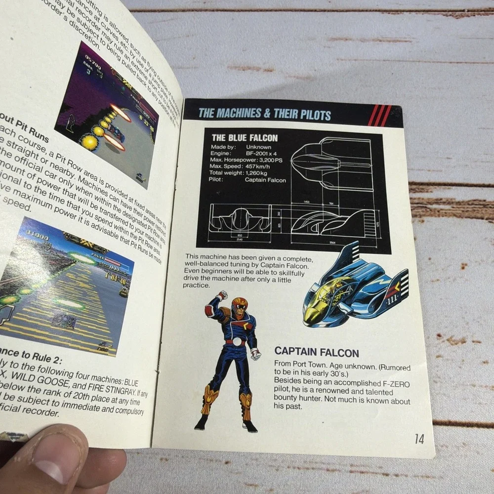 1991 F‑Zero Super Nintendo SNES Instruction Booklet SNS‑FZ‑USA